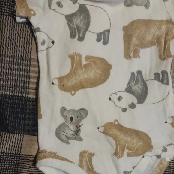 Carter's White and Brown Animal Print Bodysuits​ - Picture 3 of 6